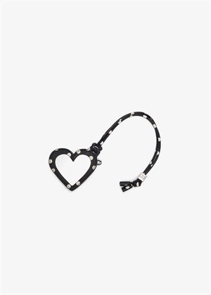 Bou heart mirror bag charm printed Sort B3010036 Ganni 